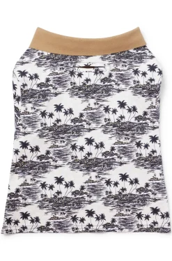 Hunde-Poloshirt aus Baumwolle mit Palmen-Print