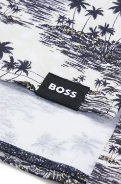 Hunde-Poloshirt aus Baumwolle mit Palmen-Print