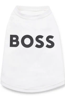 Hunde-T-Shirt aus merzerisierter Baumwolle mit Kontrast-Logo