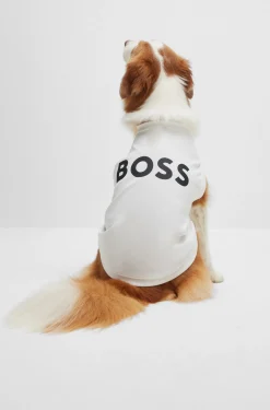 Hunde-T-Shirt aus merzerisierter Baumwolle mit Kontrast-Logo
