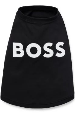 Hunde-T-Shirt aus merzerisierter Baumwolle mit Kontrast-Logo