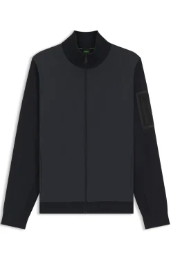 Hybrid-Jacke mit Strickärmeln und Strick hinten