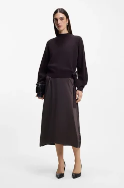 2-in-1-Kleid mit Woll-Pullover mit Kaschmir