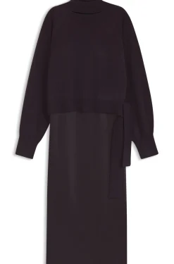 2-in-1-Kleid mit Woll-Pullover mit Kaschmir