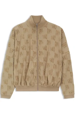 Jacke aus Baumwoll-Mix mit Allover-Logo-Muster