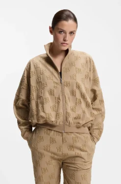 Jacke aus Baumwoll-Mix mit Allover-Logo-Muster