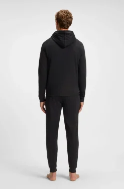 Jacke aus Baumwoll-Terry mit Logo und Streifen