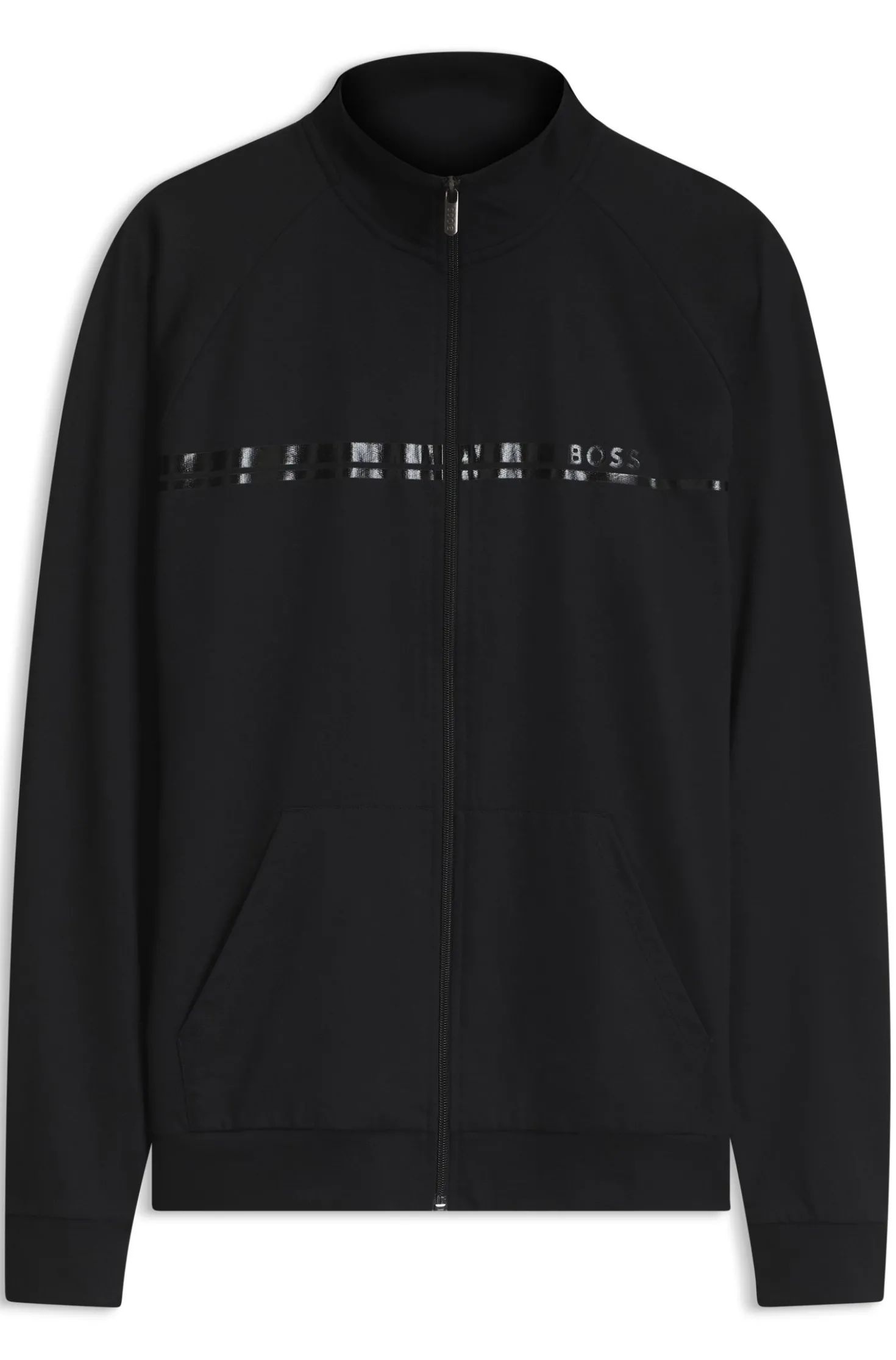 Jacke aus Baumwoll-Terry mit Streifen und Logo