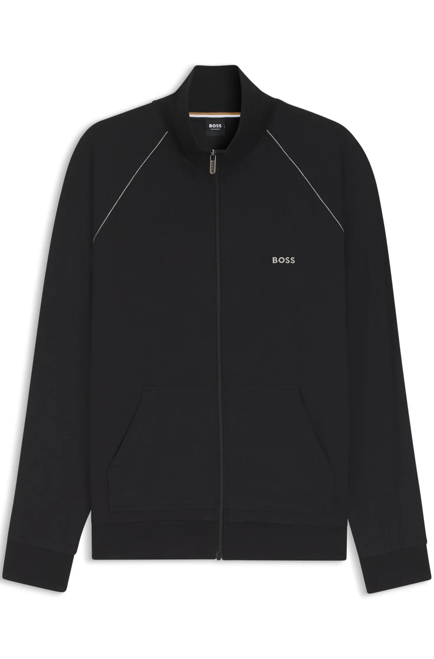 Jacke aus Stretch-Baumwolle mit Reißverschluss und Logo-Stickerei