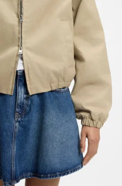 Jacke aus Stretch-Baumwolle mit Kontrastkragen aus Cord