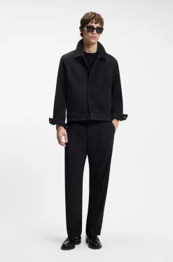 Jacke aus Veloursleder mit abgestepptem Detail an der Brusttasche