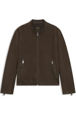 Jacke aus Veloursleder mit Reißverschlüssen an den Manschetten