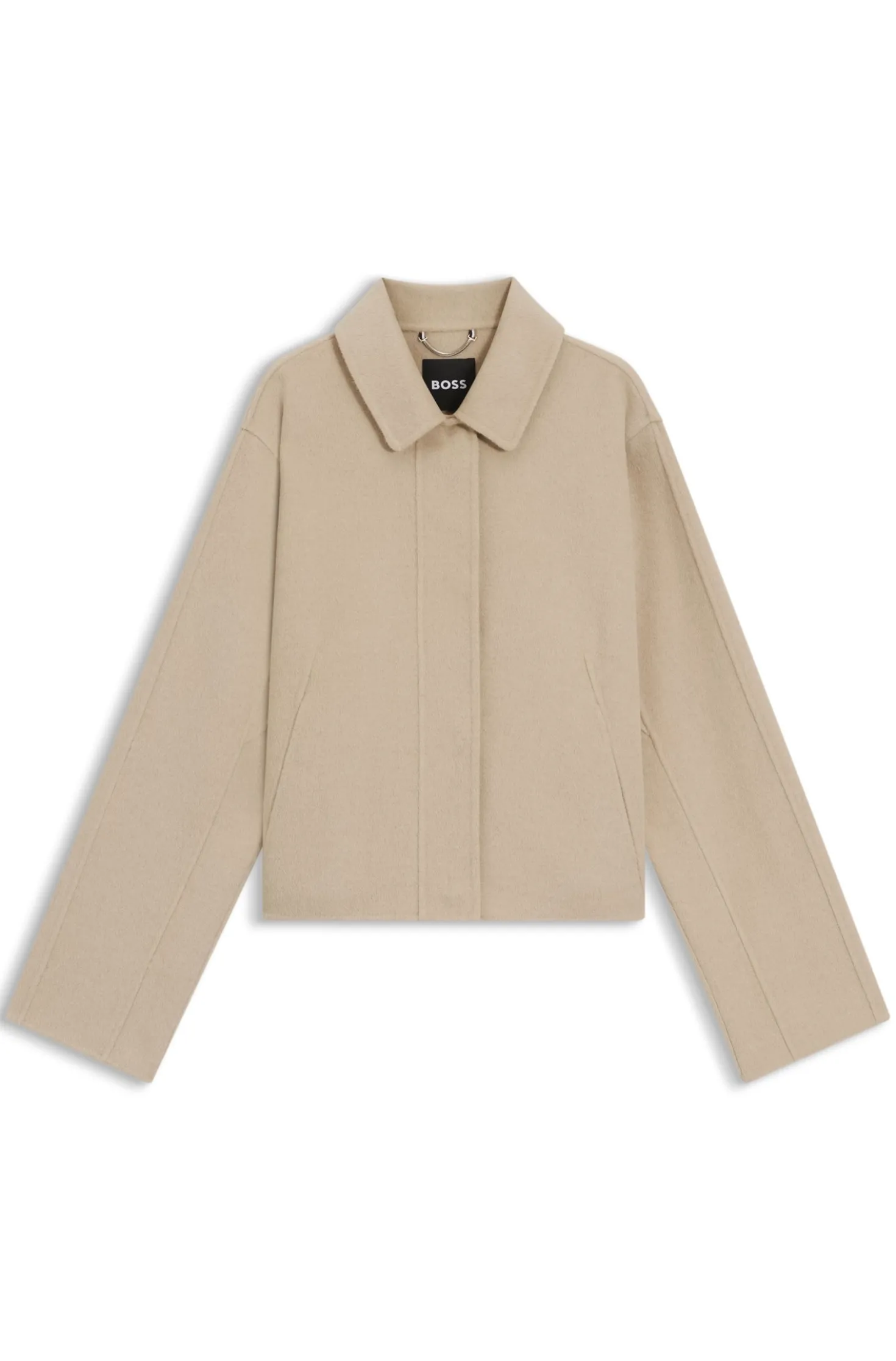 Jacke aus Woll-Mix mit verdecktem Verschluss