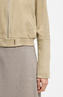 Jacke im Blouson-Stil aus Veloursleder mit Double-B-Monogramm
