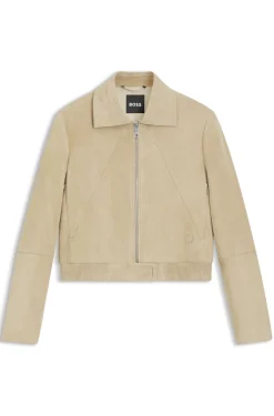 Jacke im Blouson-Stil aus Veloursleder mit Double-B-Monogramm