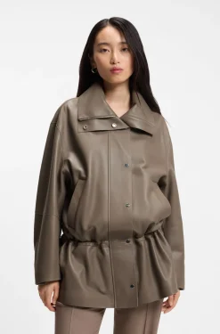 Jacke im Parka-Stil aus Leder