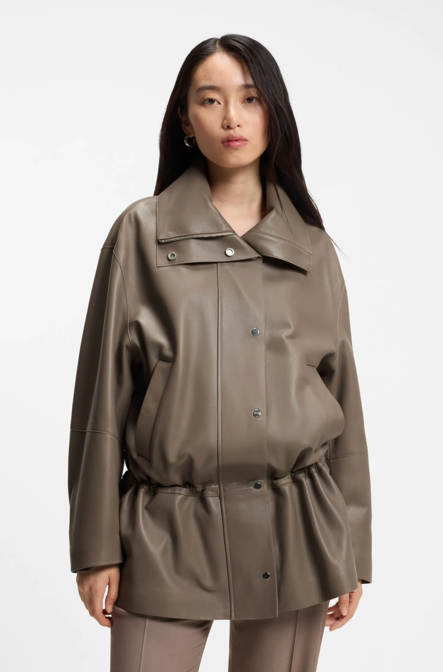 Jacke im Parka-Stil aus Leder