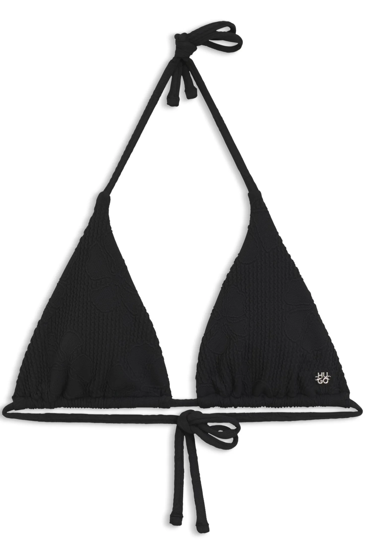 Jacquard-Bikinitop mit Stacked-Logo-Anhänger