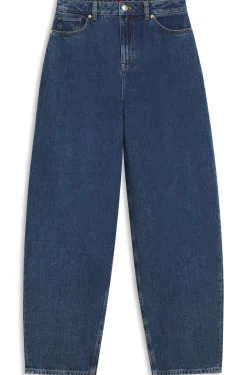 Jeans aus blauem japanischem Denim mit Barrel-Passform