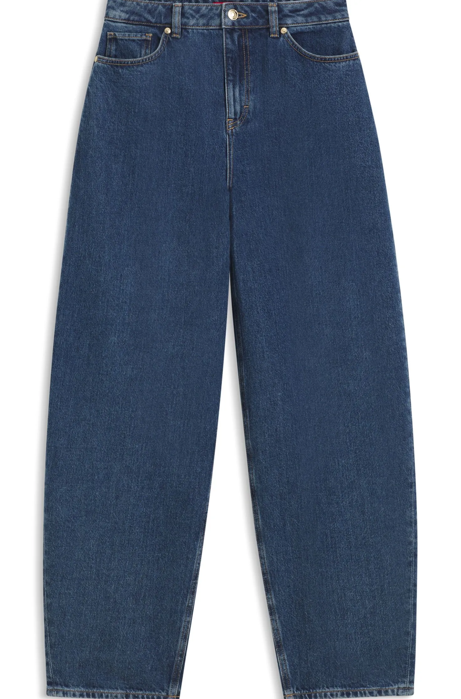 Jeans aus blauem japanischem Denim mit Barrel-Passform
