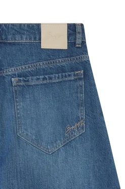Jeans mit weitem Beinverlauf und hohem Bund in Vintage-Waschung