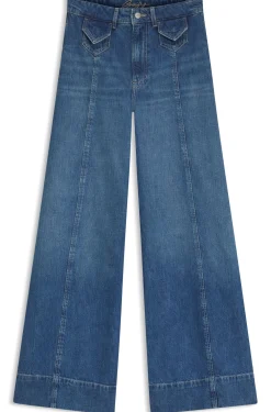Jeans mit weitem Beinverlauf und hohem Bund in Vintage-Waschung