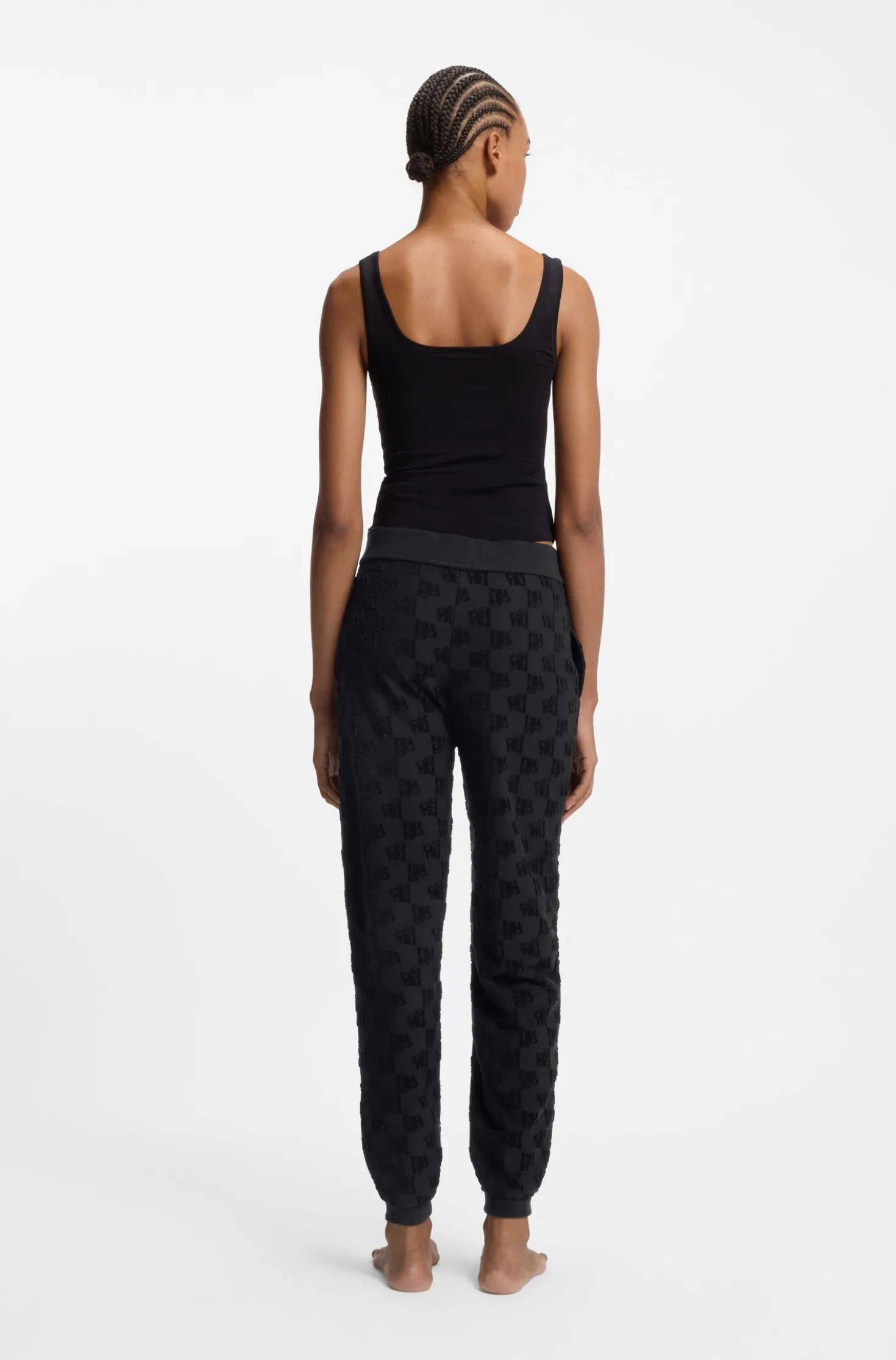 Jogginghose aus Baumwoll-Mix mit Allover-Logo-Muster