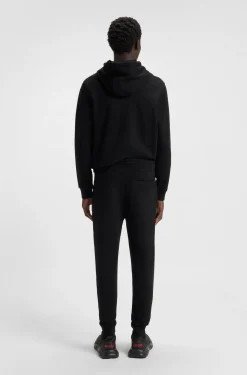 Jogginghose aus Baumwoll-Terry mit rotem Logo-Label