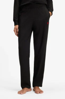 Jogginghose aus Stretch-Jersey mit rotem Logo-Label