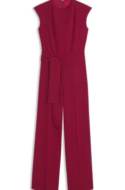 Jumpsuit aus Krepp mit Gürtel