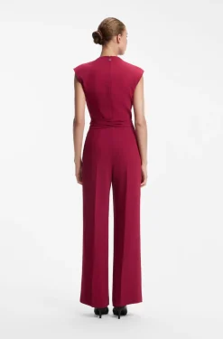 Jumpsuit aus Krepp mit Gürtel