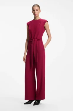 Jumpsuit aus Krepp mit Gürtel