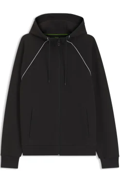 Kapuzenjacke aus Baumwoll-Mix mit Paspeln