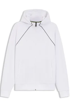 Kapuzenjacke aus Baumwoll-Mix mit Paspeln