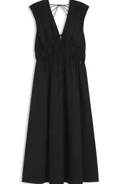 Kleid aus Baumwoll-Popeline mit gerafften Details