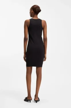 Kleid aus Stretch-Baumwolle mit Happy HUGO Logo