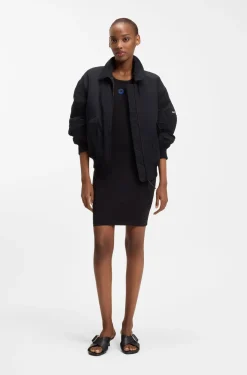 Kleid aus Stretch-Baumwolle mit Happy HUGO Logo