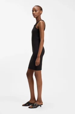 Kleid aus Stretch-Baumwolle mit Happy HUGO Logo
