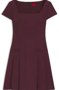 Kleid aus Stretch-Gewebe mit eckigem Ausschnitt