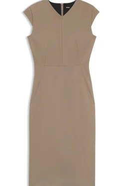 Kleid aus Stretch-Gewebe mit Flügelärmeln