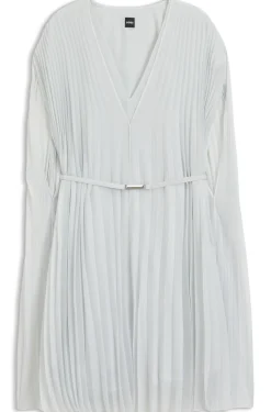 Kleid mit Faltenrock und Cape