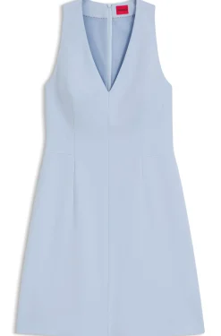 Kleid mit V-Ausschnitt und Naht-Details