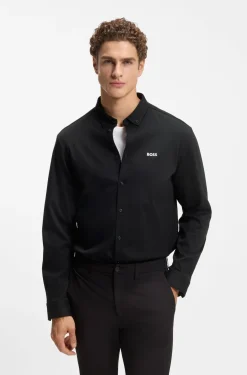 Knitterfreies Hemd aus Baumwoll-Jersey mit natürlichem Stretch