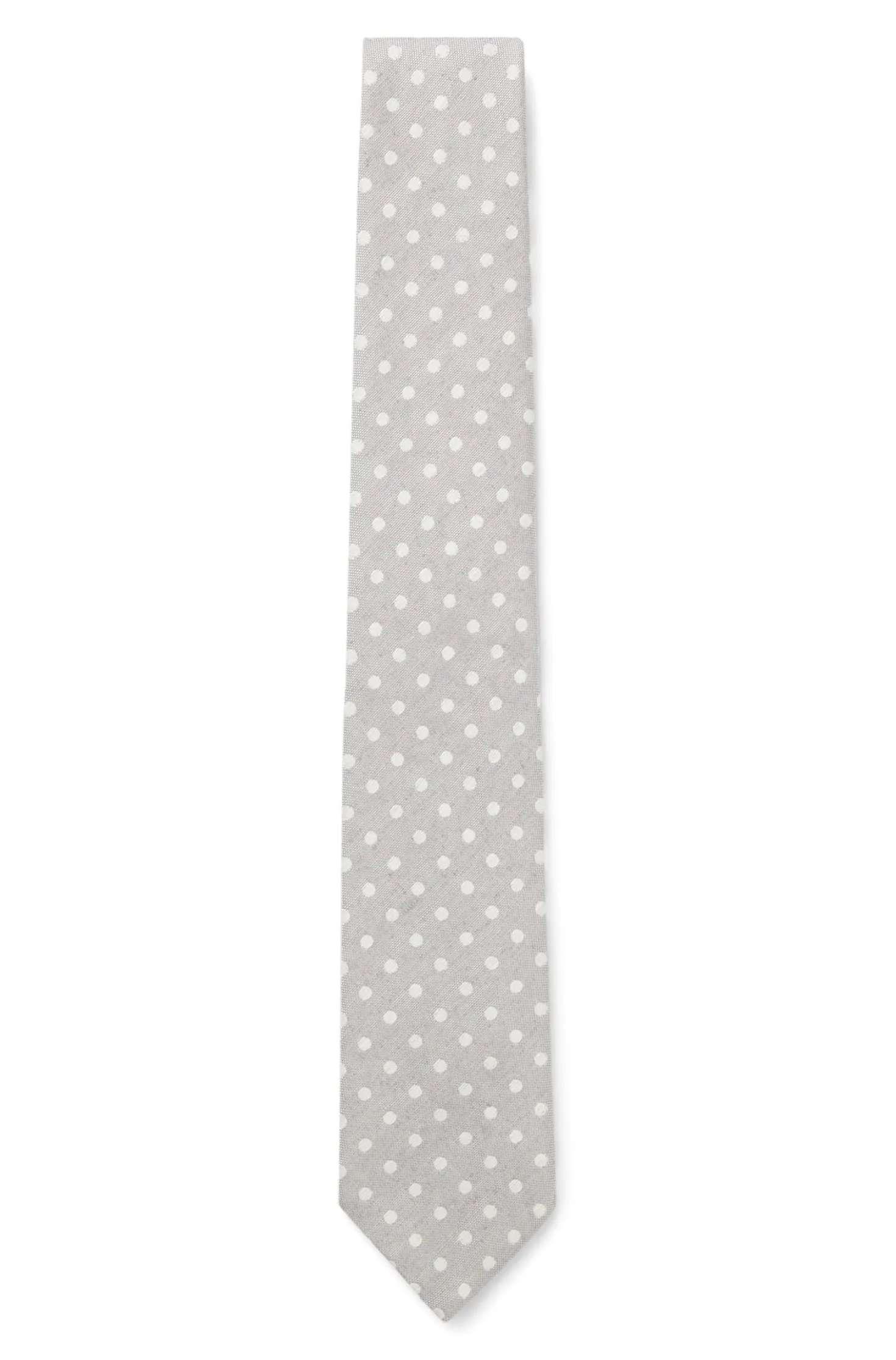Krawatte aus Seiden-Leinen-Jacquard mit Punkte-Muster