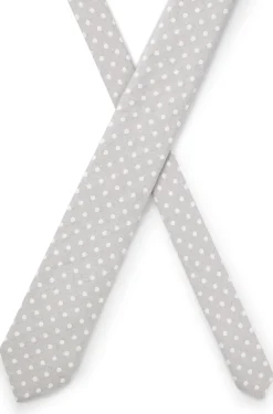 Krawatte aus Seiden-Leinen-Jacquard mit Punkte-Muster