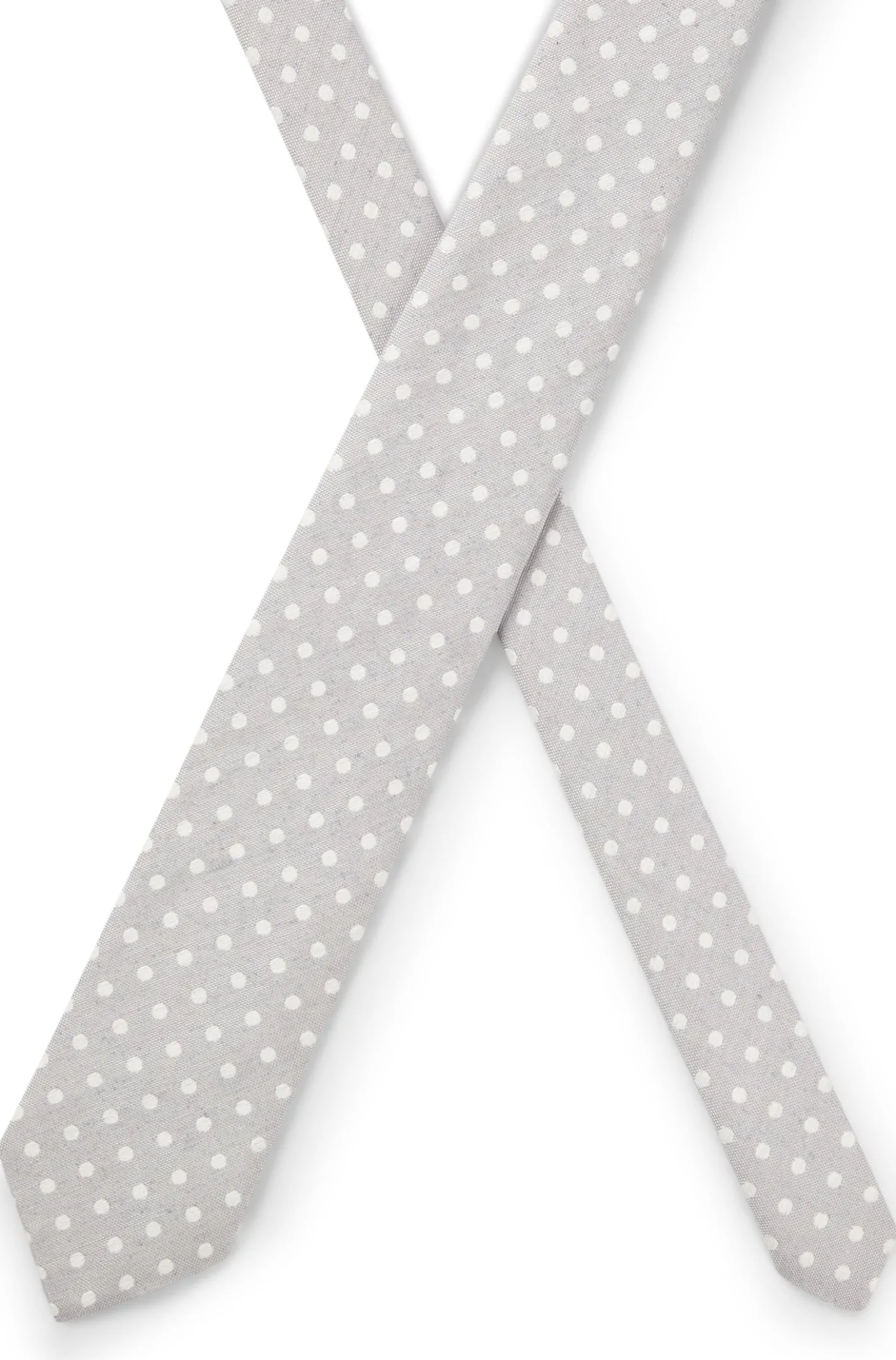 Krawatte aus Seiden-Leinen-Jacquard mit Punkte-Muster