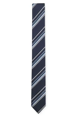 Krawatte aus Seiden-Mix mit Jacquard-Struktur und diagonalen Streifen