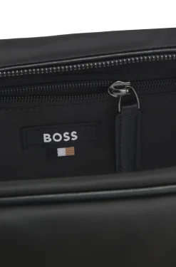 Kulturbeutel aus strukturiertem Twill mit Logo