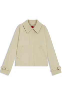 Kurzer Regular-Fit Trenchcoat aus Baumwolle