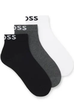 Kurze Socken mit Logos im Dreierpack